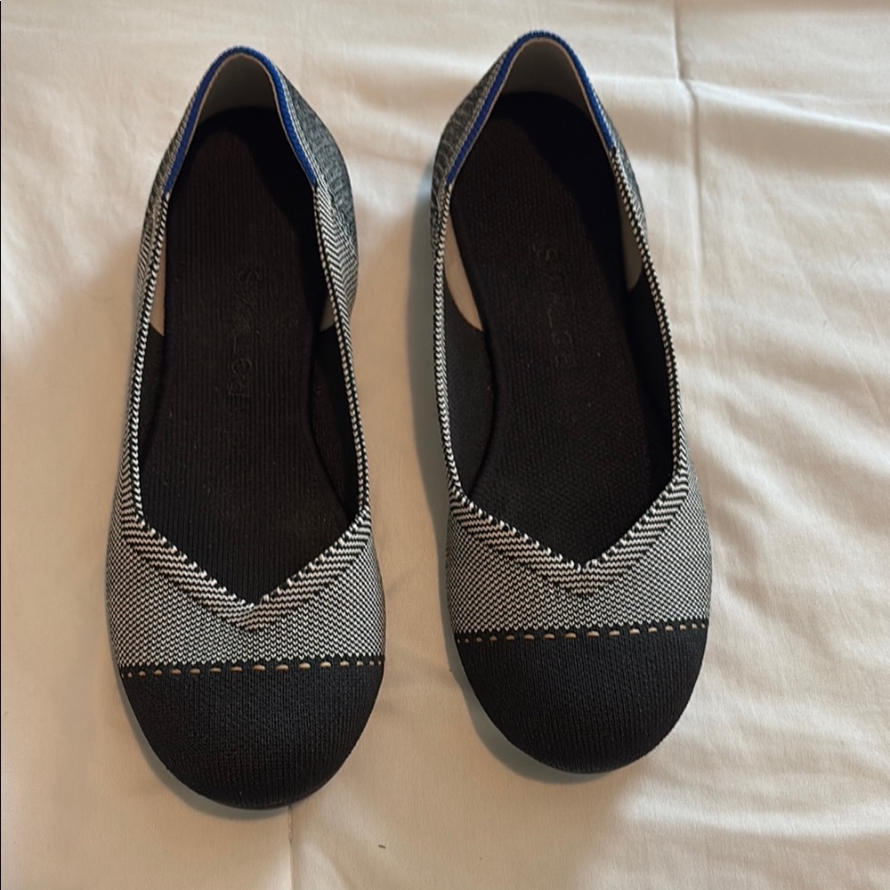 Rothy's Black and Gray Casual Slip-On Flats